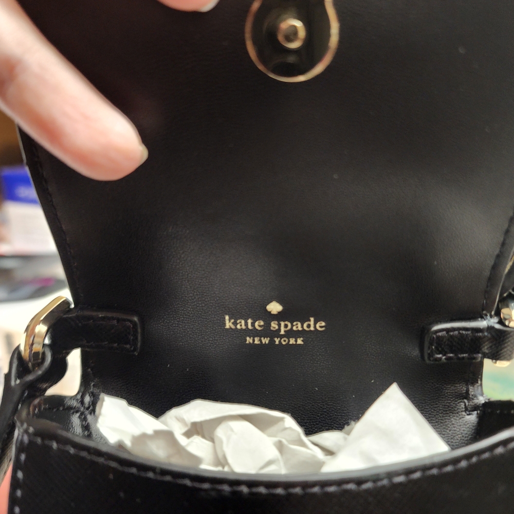 Kate Spade Staci Nort South Black Saffiano Leather Crossbody Phone Bag - Picture 8 of 14
